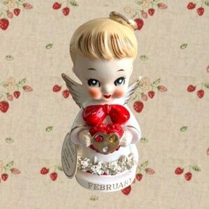 Vintage Arnart February Birthday Angel with Tag